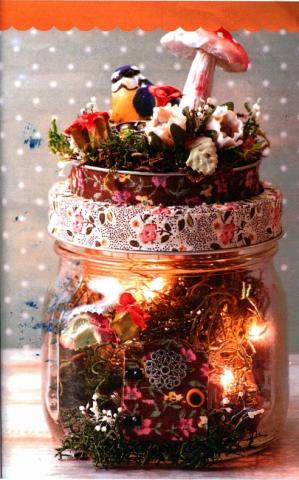 Pic of a mason jar decorated into a fairy lantern