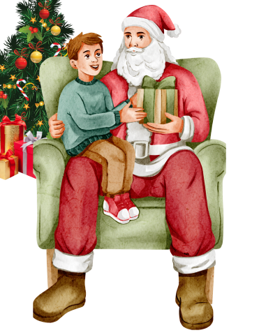 child on Santa's lap